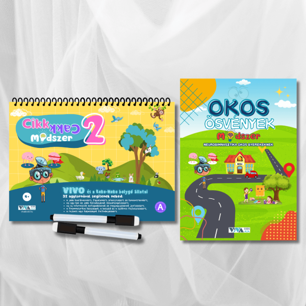„Cikk-Cakk 2 módszer” + „Okos Ösvények módszer” készlet – innovatív agytornagyakorlatok + törölhető filctollak