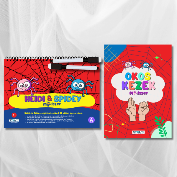 „Heidi és Spidey módszer” + „Okos Kezek módszer” készlet – innovatív agytornagyakorlatok + törölhető filctollak