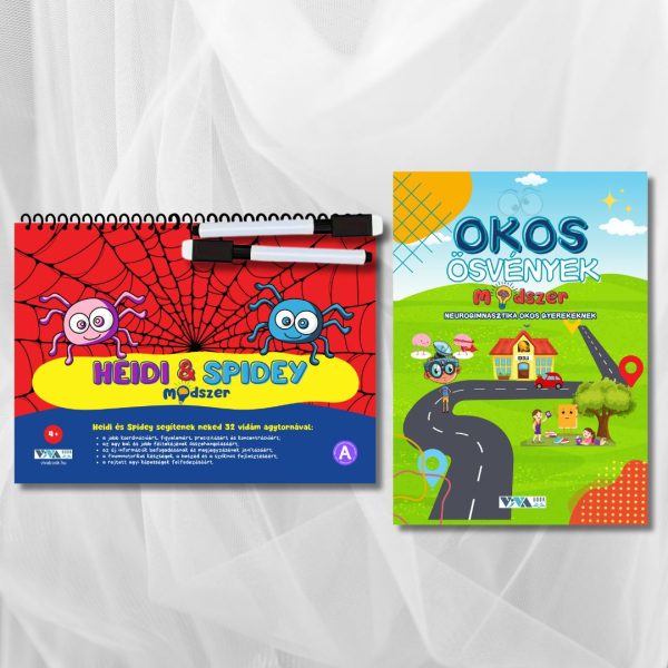 „Heidi és Spidey módszer” + „Okos Ösvények módszer” készlet – innovatív agytornagyakorlatok + törölhető filctollak