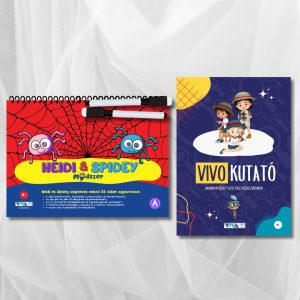 "Heidi és Spidey Módszer" + "VivoKutató" készlet – innovativ agytornagyakorlatok + törölhető filctollak