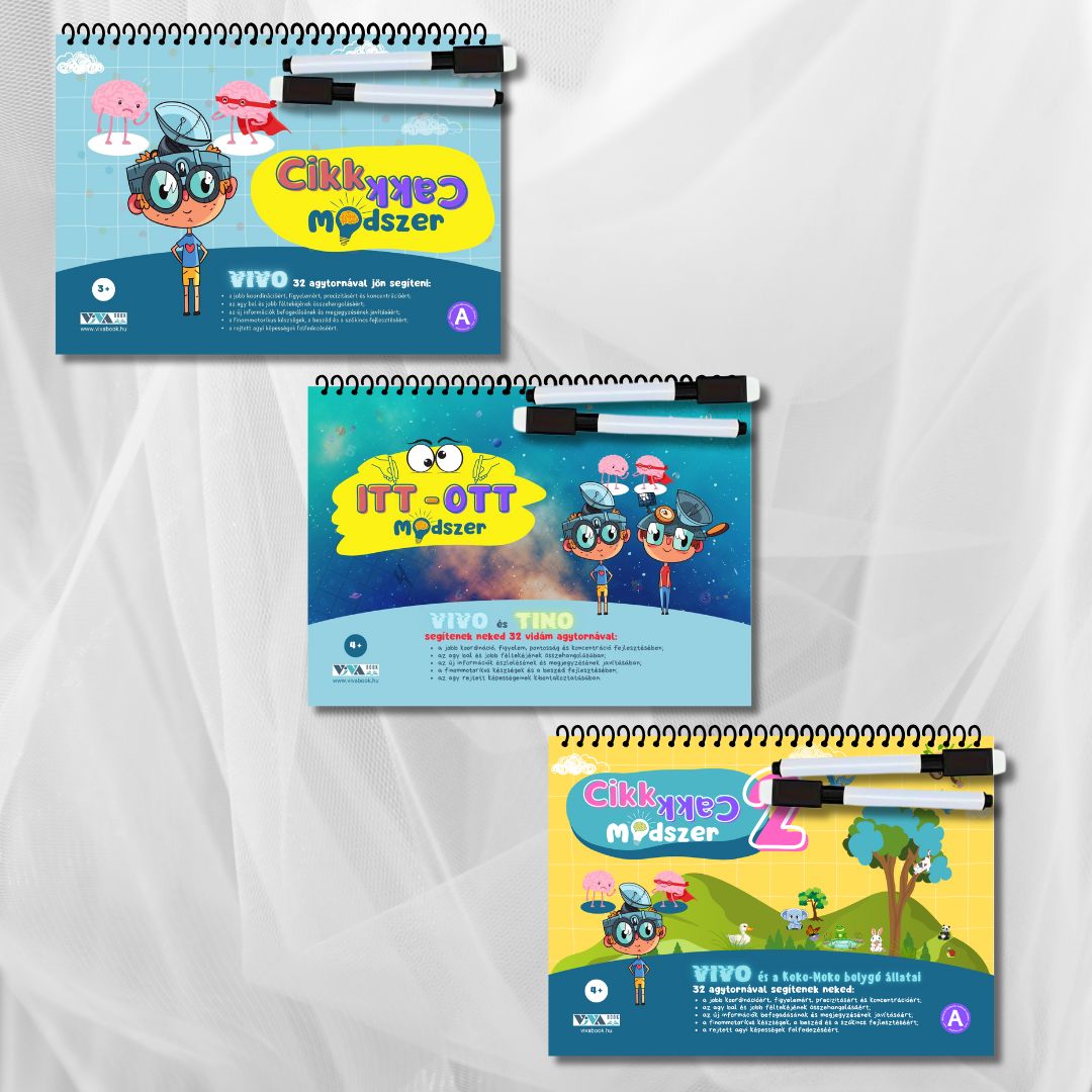 Háromrészes készlet „Agytornák” – Cikk-Cakk + Itt-Ott + Cikk-Cakk 2