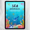 Sea Animals Coloring Book – Tengeri állatok: Színezőlapok, kreativitás és kikapcsolódás, 3+ éves kortól, nyomtatható digitális PDF formátum (A4)